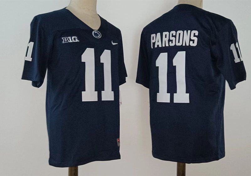 Men Penn State Natty Lions #11 Parsons Blue Nike 2025 NCAA Jersey->ncaa teams->NCAA Jersey